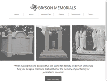 Tablet Screenshot of brysonmemorials.com
